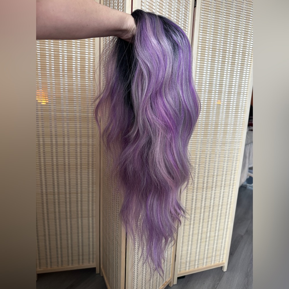 OUTRE Lavender Swirl EveryWear Purple Ombre T-Part Lace Wig